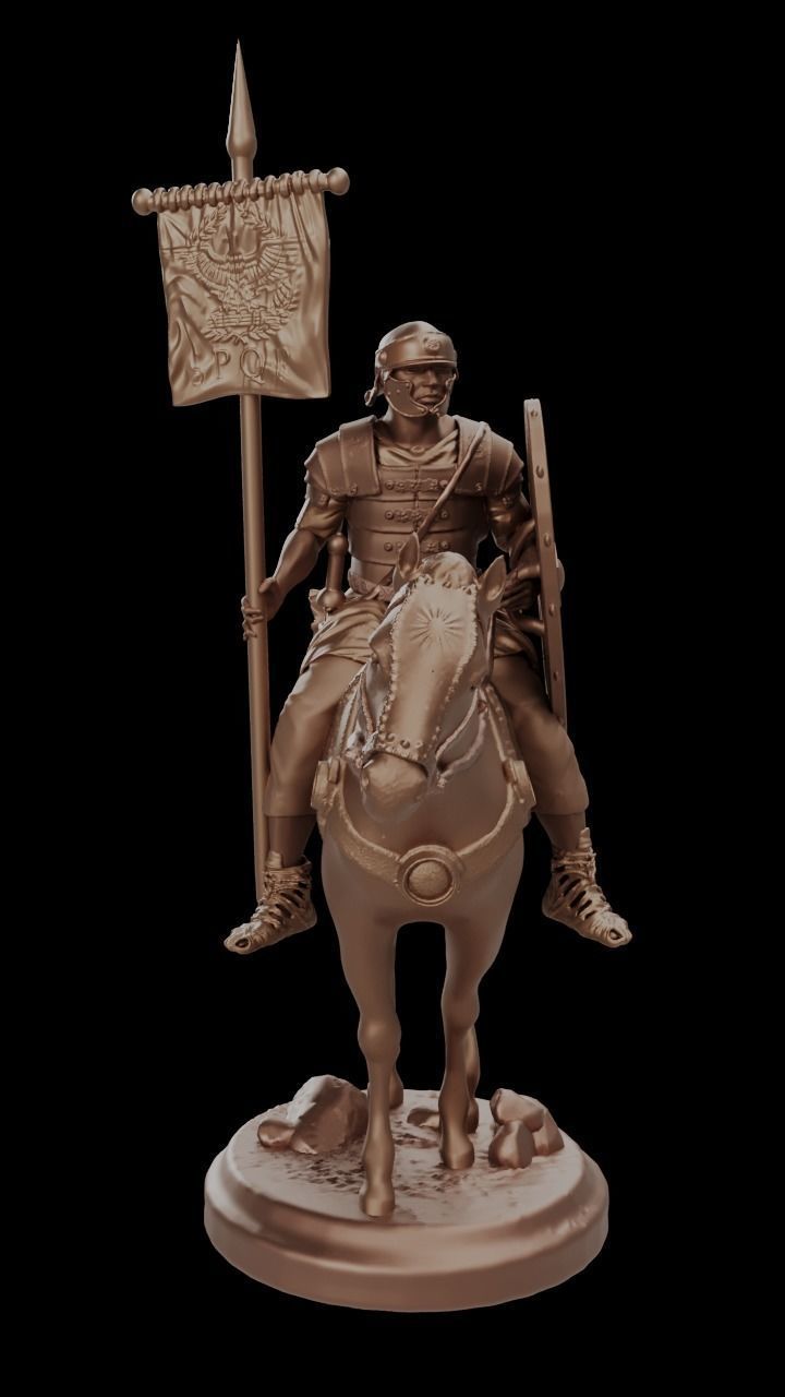 Roman Horseman with Aquila  3D print model_3