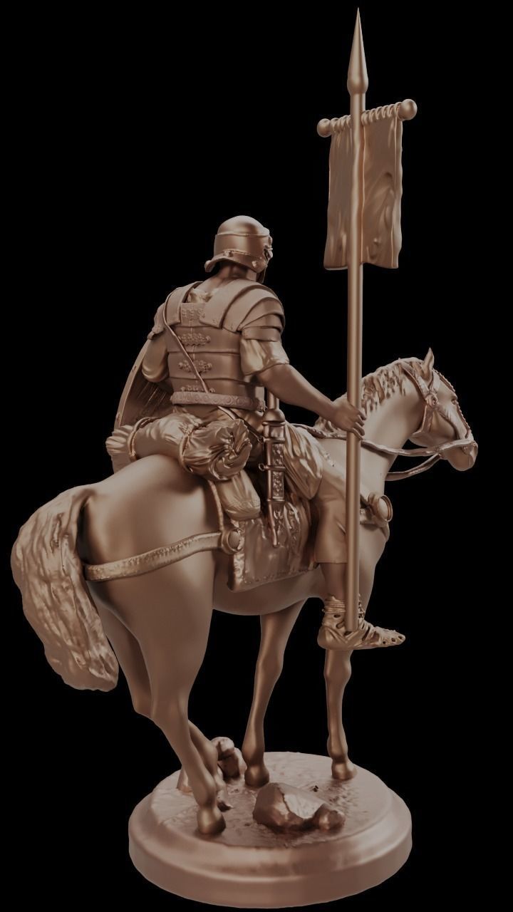 Roman Horseman with Aquila  3D print model_2