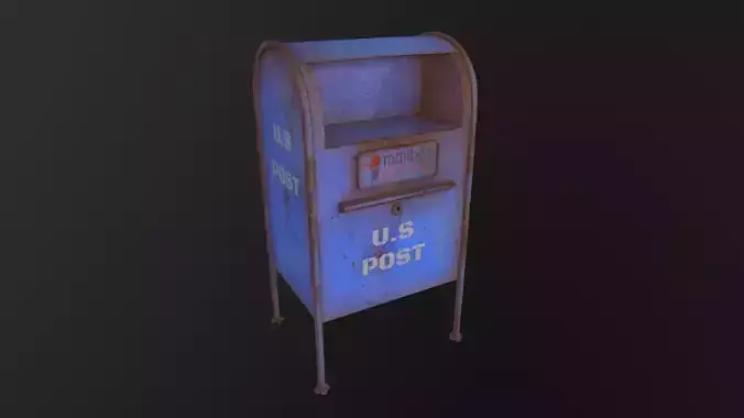 Post Box 3D Model Low-poly 3D model