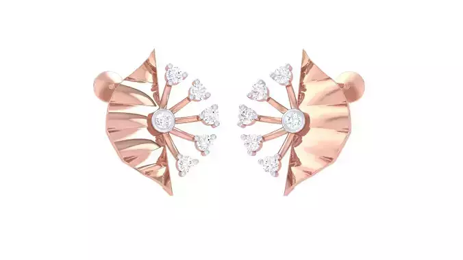 Women Stud Earrings 3dm STL OBJ FBX Renders Details