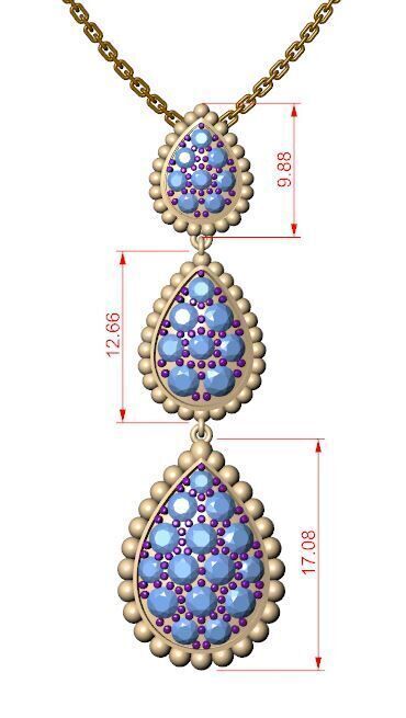 serpent boheme pendant xs s and m motifs 3D print model_8