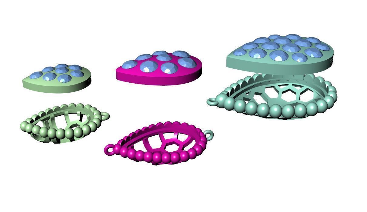 serpent boheme pendant xs s and m motifs 3D print model_3