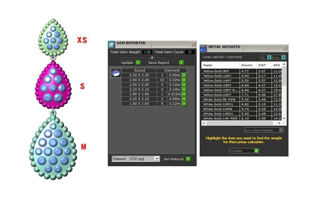 serpent boheme pendant xs s and m motifs 3D print model_4