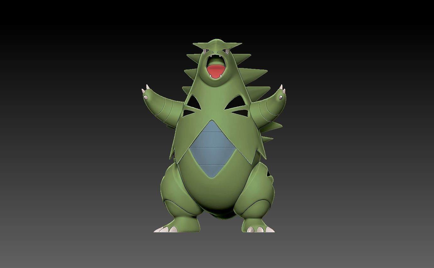 Pokemon tyranitar 3D print model_3