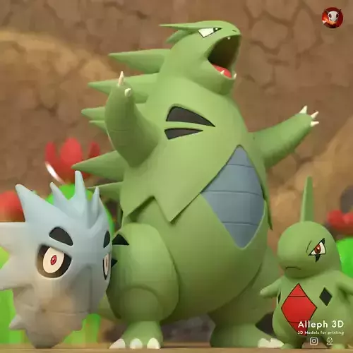 Pokemon larvitar evolution pack 3D print model
