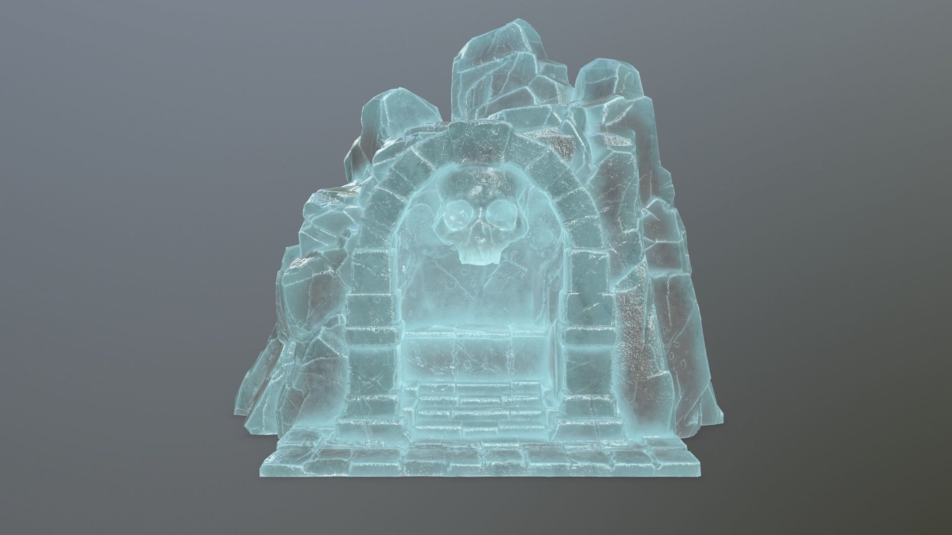 Skull Altar Low-poly 3D model_4