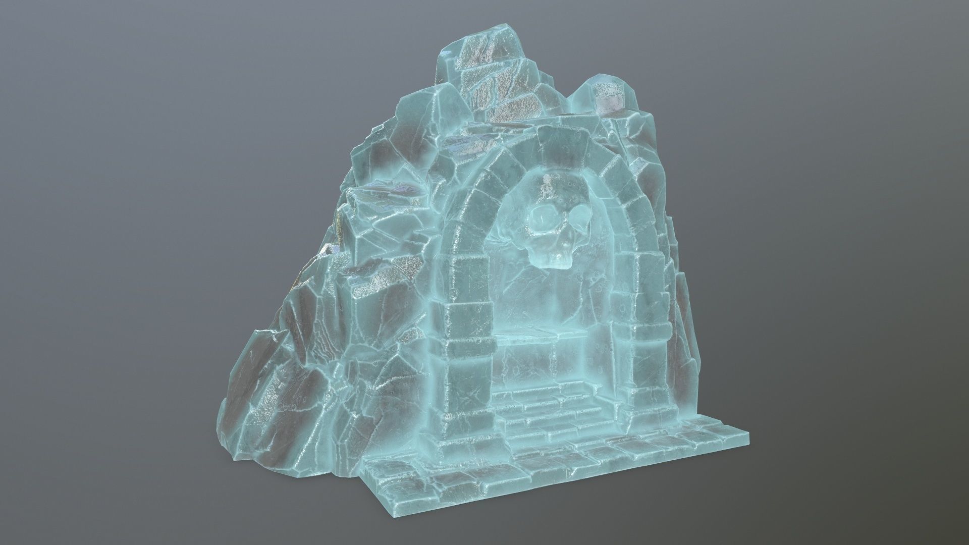 Skull Altar Low-poly 3D model_3