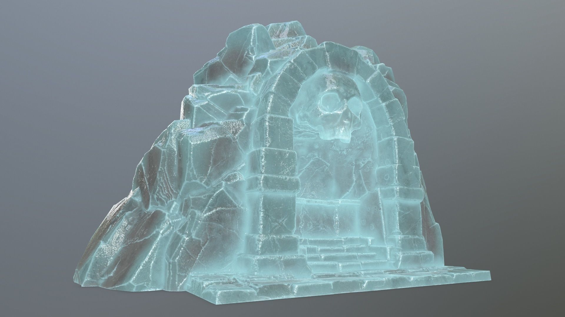 Skull Altar Low-poly 3D model_1
