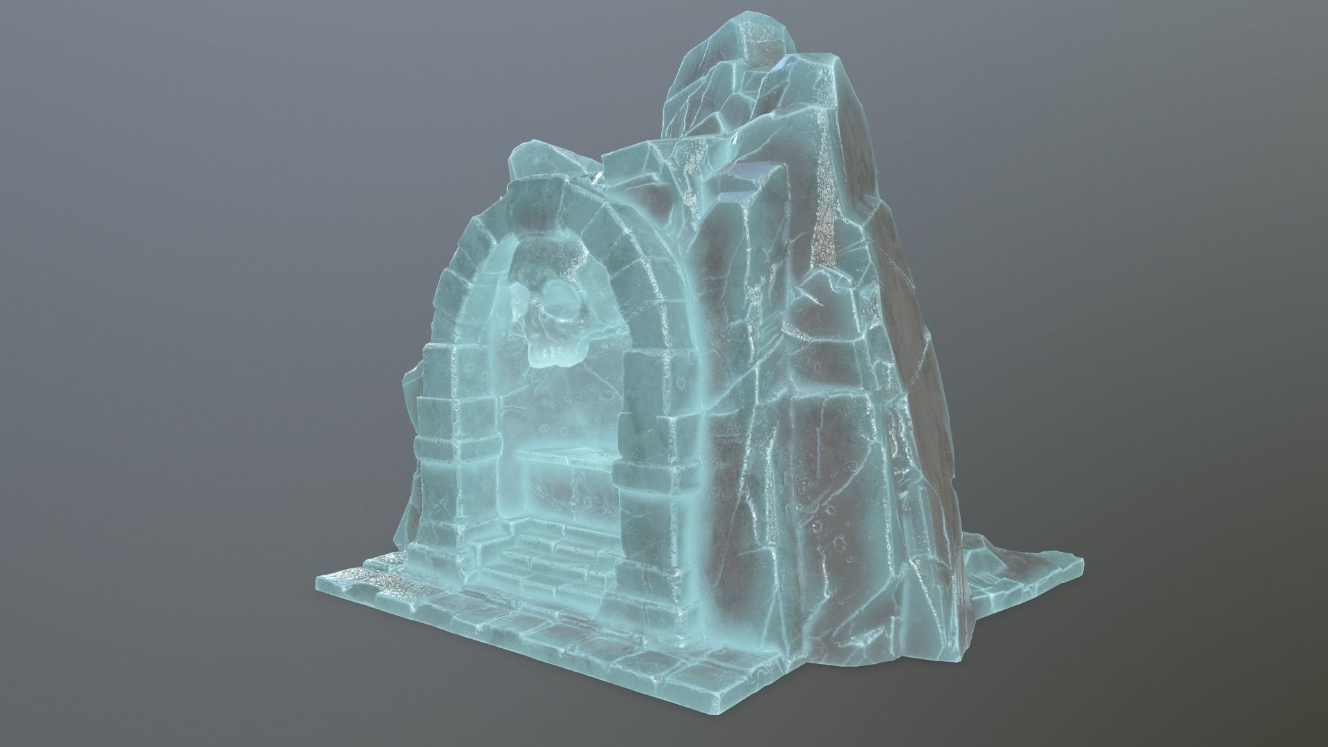 Skull Altar Low-poly 3D model_5