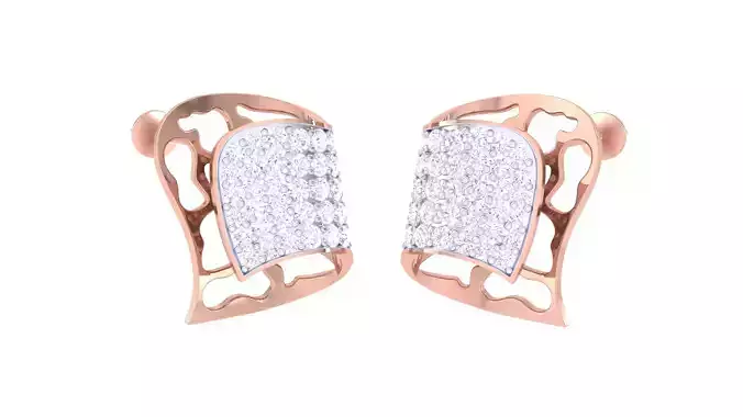 Women Stud Earrings 3dm STL OBJ FBX Renders Details