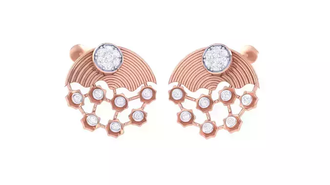 Women Stud Earrings 3dm STL OBJ FBX Renders Details