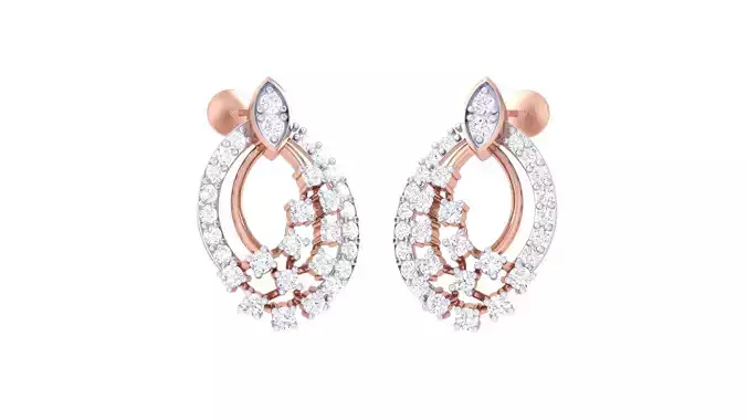 Women Stud Earrings 3dm STL OBJ FBX Renders Details