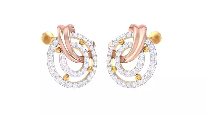 Women Stud Earrings 3dm STL OBJ FBX Renders Details