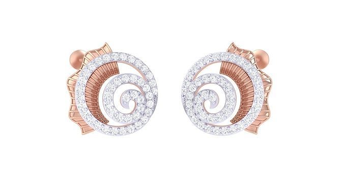 Women Stud Earrings 3dm STL OBJ FBX Renders Details 3D print model