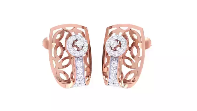 Women Stud Earrings 3dm STL OBJ FBX Renders Details