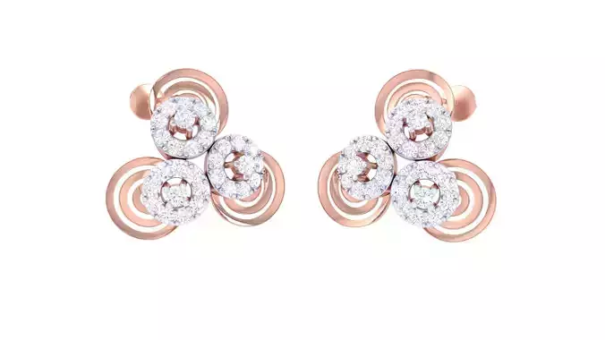Women Stud Earrings 3dm STL OBJ FBX Renders Details