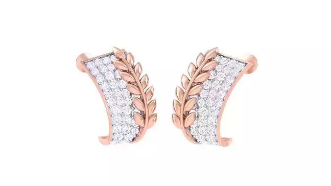 Women Stud Earrings 3dm STL OBJ FBX Renders Details
