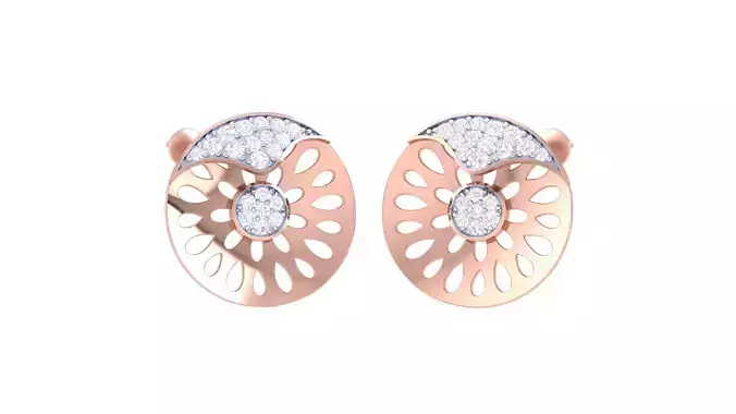 Women Stud Earrings 3dm STL OBJ FBX Renders Details