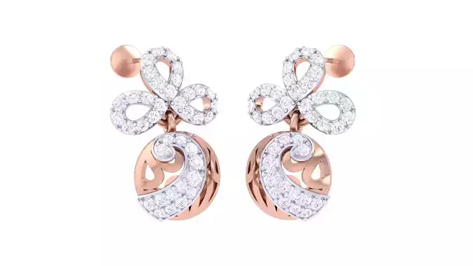 Women Stud Earrings 3dm STL OBJ FBX Renders Details