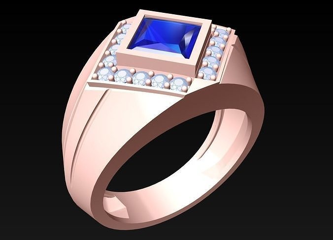 Diamond Rings - Mens Ring - N6304 3D print model