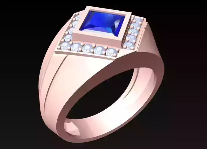 Diamond Rings - Mens Ring - N6304 3D print model