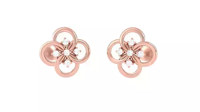 Women Stud Earrings 3dm STL OBJ FBX Renders Details