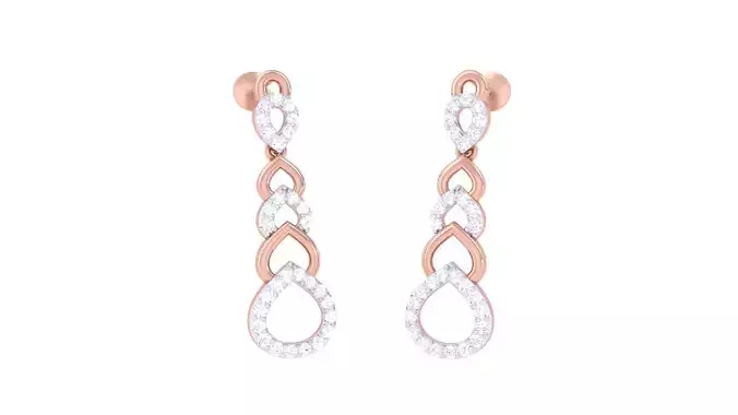Women Stud Earrings 3dm STL OBJ FBX Renders Details 3D print model