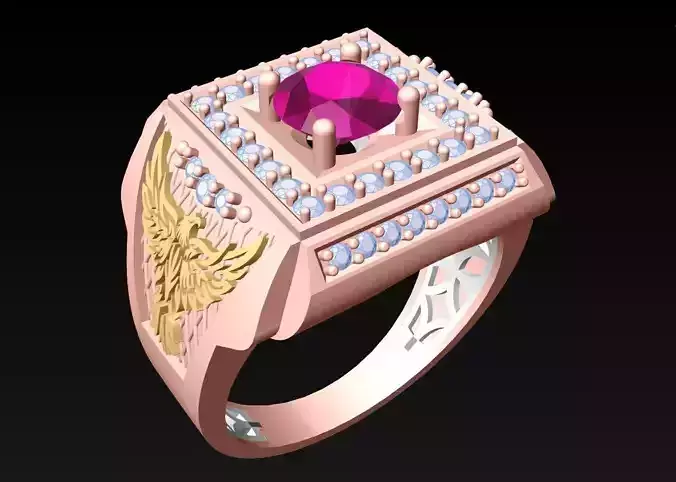 Eagle Ring- Diamond Rings - Mens Ring - N6392