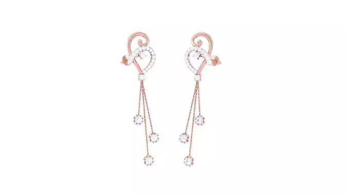 Women Earrings 3dm STL OBJ FBX Renders Details 3D print model