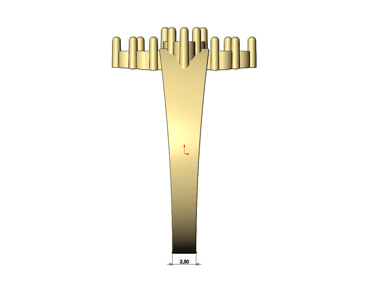 Baguette and diamond cluster crowns ring US sizes 6 7 8 3D print model_9