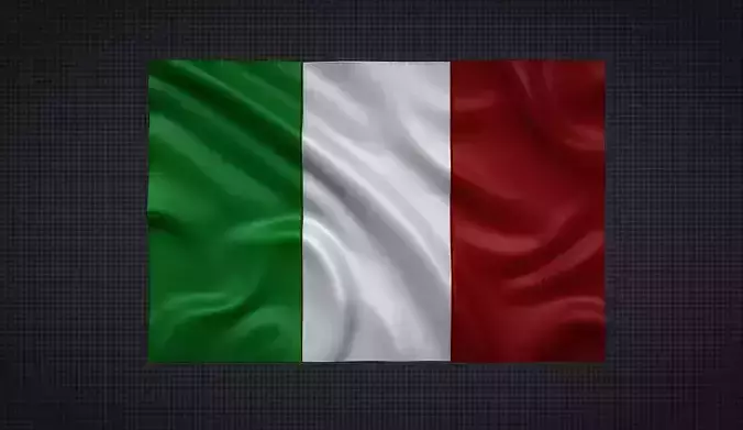 Italy Wavy Flag 3D print model
