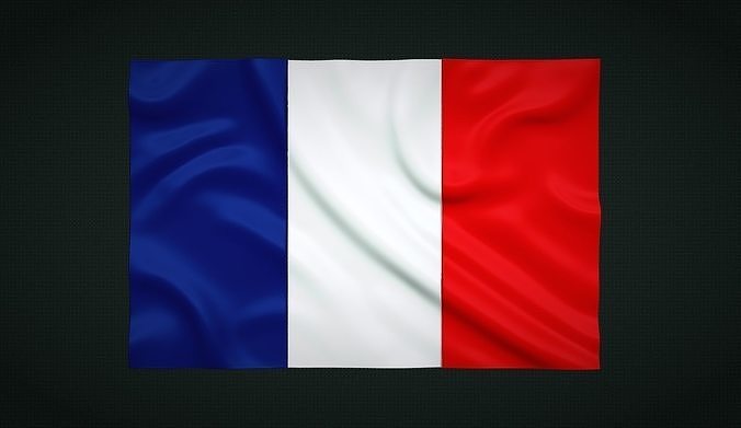 France Wavy Flag 3D print model