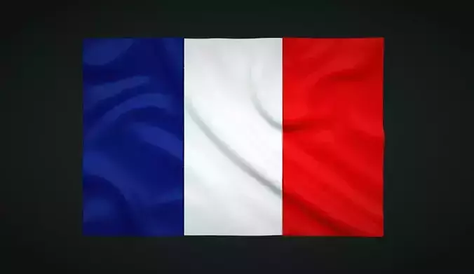 France Wavy Flag 3D print model