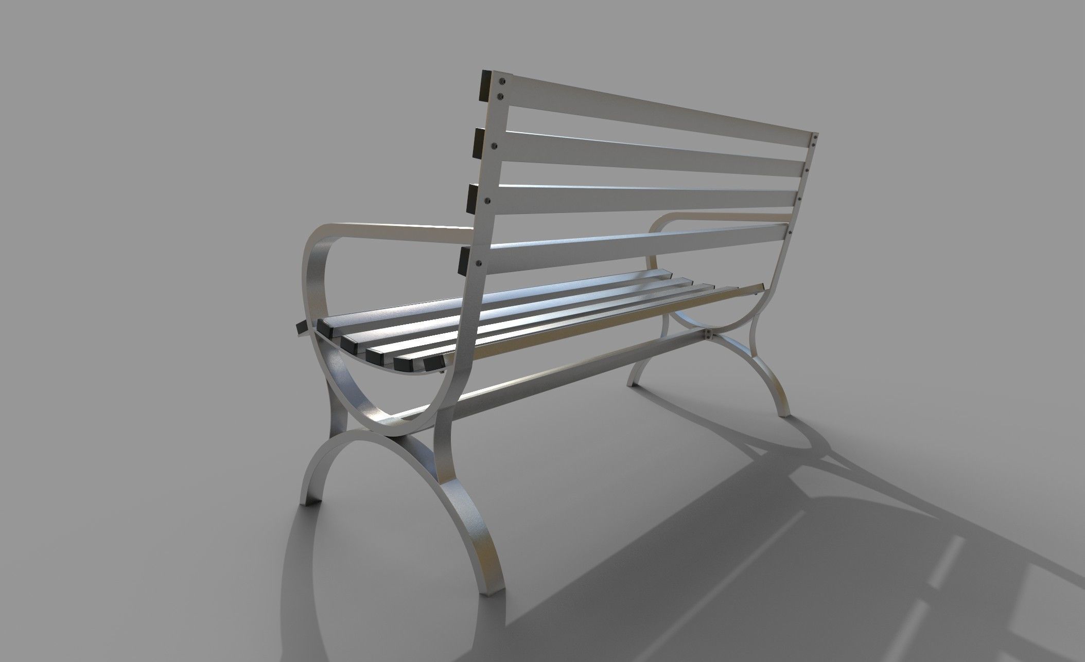 Metal Bench main 3D model_1