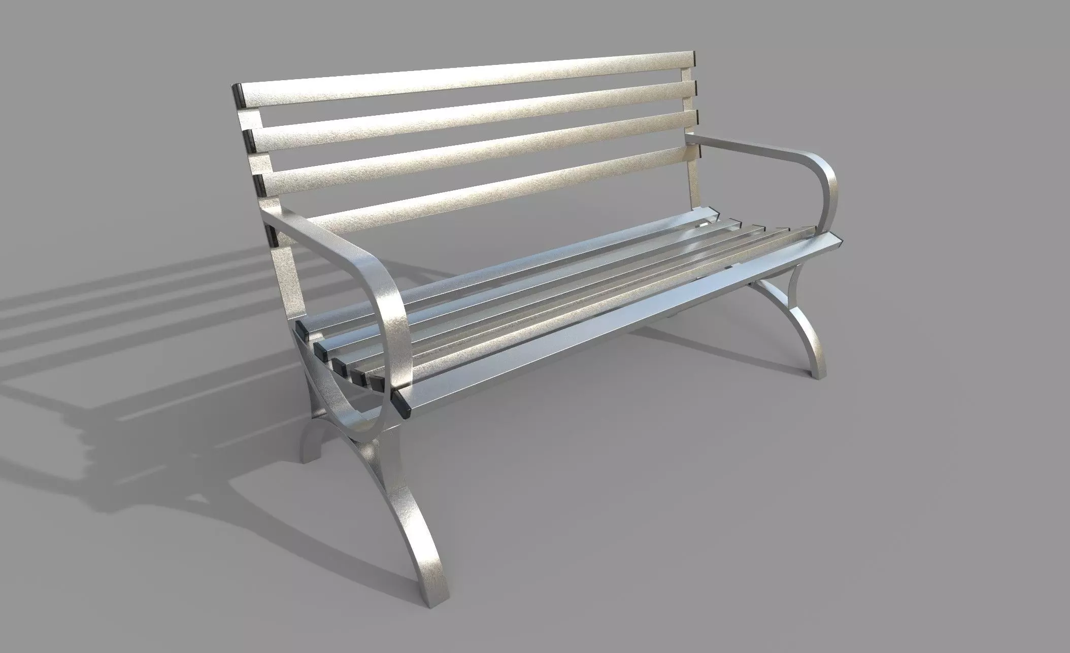 Metal Bench main 3D model_0