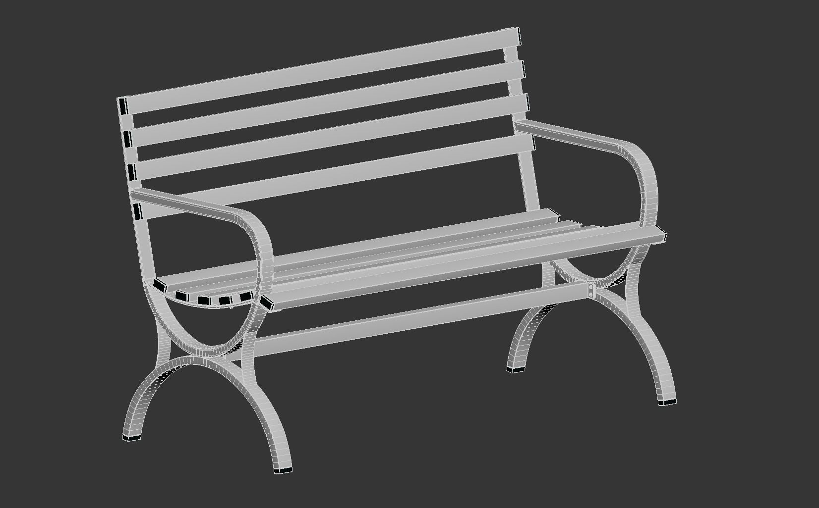 Metal Bench main 3D model_4