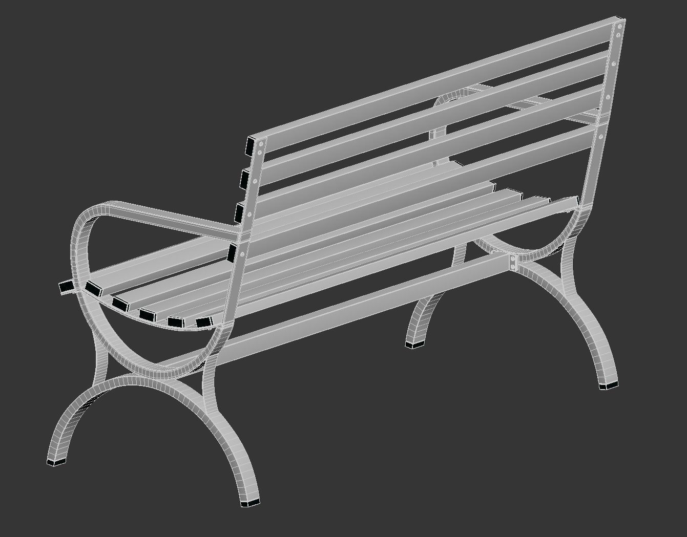 Metal Bench main 3D model_3