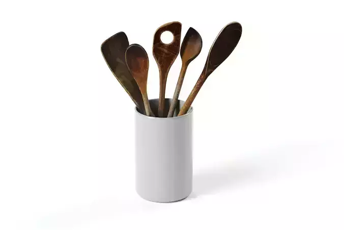 polypasta - wooden kitchen tools set 01 - old