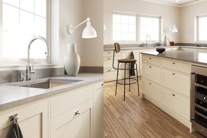 polypasta - Scandinavian Kitchen Scene 2K 3D model 7