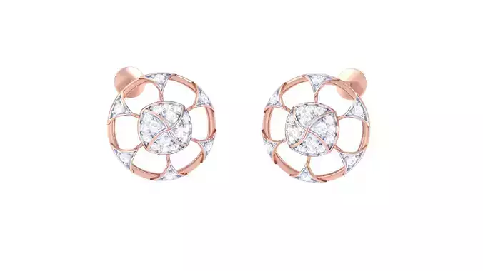 Women Stud Earrings 3dm STL OBJ FBX Renders Details 3D print model