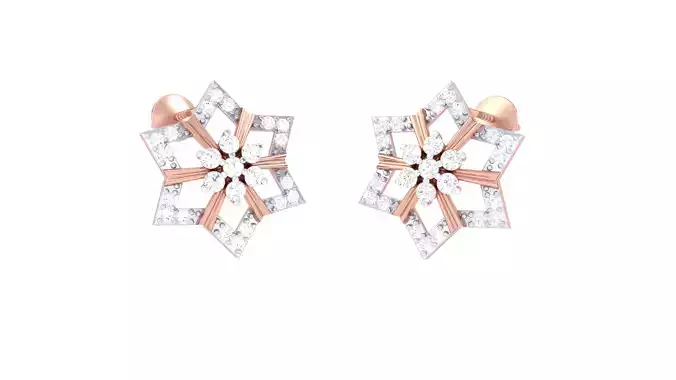 Women Stud Earrings 3dm STL OBJ FBX Renders Details 3D print model