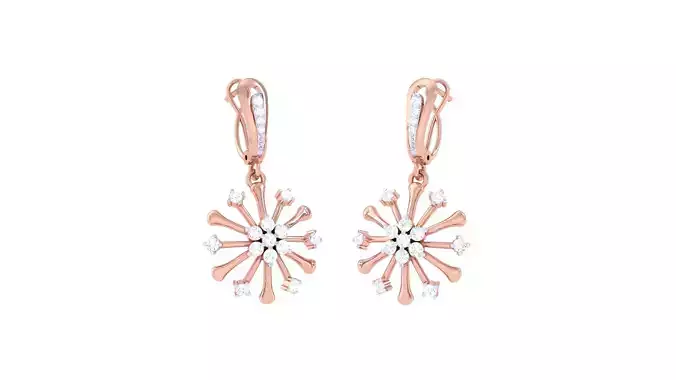 Women Earrings 3dm STL OBJ FBX Renders Details 3D print model