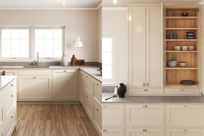 polypasta - Scandinavian Kitchen Scene 8K 3D model 3