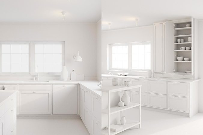 polypasta - Scandinavian Kitchen Scene 8K 3D model 7