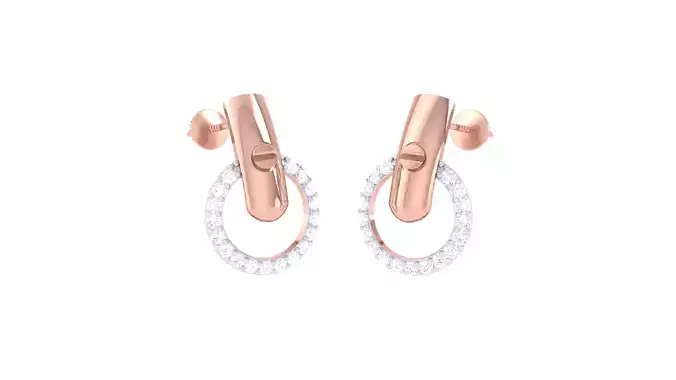 Women Stud Earrings 3dm STL OBJ FBX Renders Details