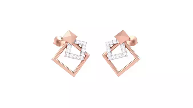 Women Stud Earrings 3dm STL OBJ FBX Renders Details