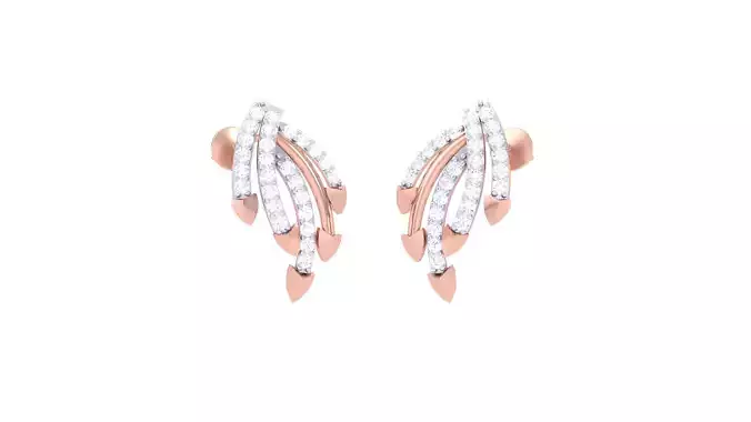Women Stud Earrings 3dm STL OBJ FBX Renders Details