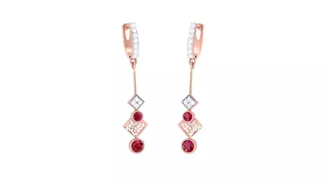 Women Earrings 3dm STL OBJ FBX Renders Details 3D print model