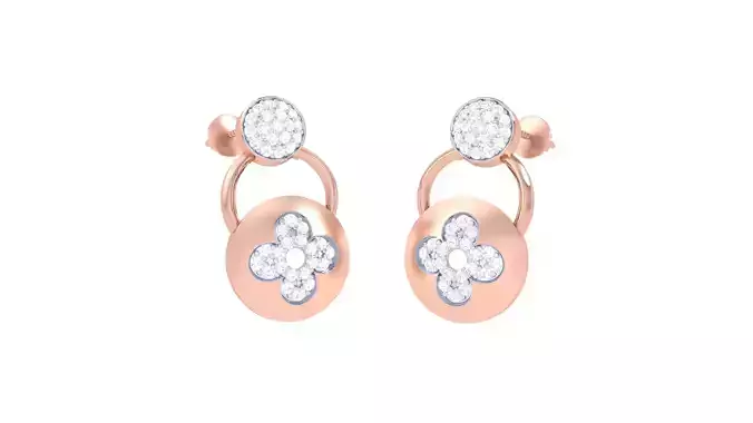 Women Stud Earrings 3dm STL OBJ FBX Renders Details 3D print model