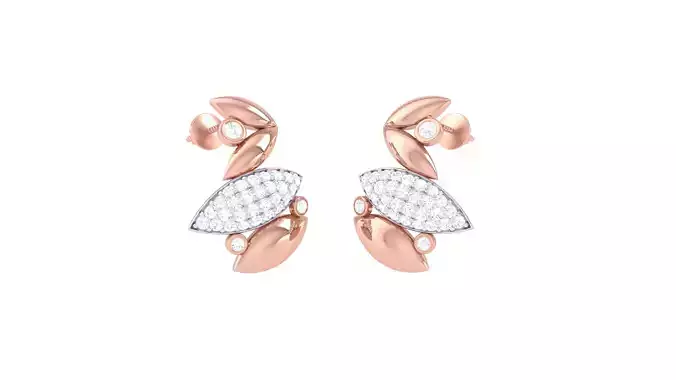Women Stud Earrings 3dm STL OBJ FBX Renders Details 3D print model